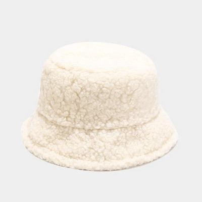 Καπέλο Lamb Faux Fur Bucket Winter Warm Teddy Velvet Καπέλα Καπέλα Γυναικεία Γυναικεία Καπέλο Ψαρά Παναμά εξωτερικού χώρου