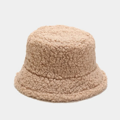 Καπέλο Lamb Faux Fur Bucket Winter Warm Teddy Velvet Καπέλα Καπέλα Γυναικεία Γυναικεία Καπέλο Ψαρά Παναμά εξωτερικού χώρου