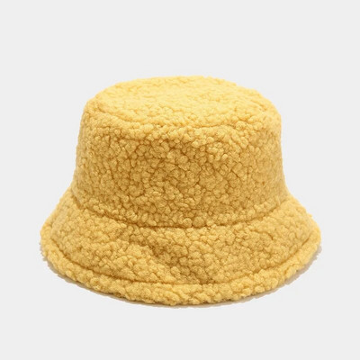 Καπέλο Lamb Faux Fur Bucket Winter Warm Teddy Velvet Καπέλα Καπέλα Γυναικεία Γυναικεία Καπέλο Ψαρά Παναμά εξωτερικού χώρου
