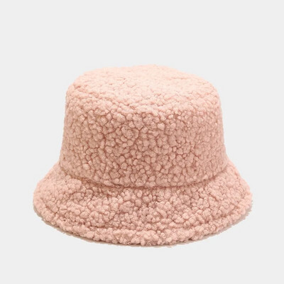 Καπέλο Lamb Faux Fur Bucket Winter Warm Teddy Velvet Καπέλα Καπέλα Γυναικεία Γυναικεία Καπέλο Ψαρά Παναμά εξωτερικού χώρου