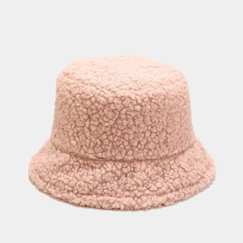 Jēra mākslīgās kažokādas kausa cepure ziemas silta rotaļu samta cepures cepures sievietēm dāmu āra Panamas zvejnieka cepure