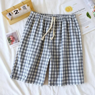 Liela līnija piecu punktu režģis japāņu kokvilnas kokvilnas šorti Vienkāršas pidžamas Vienreiz mazgātas bikses Sākums Plānas vīriešu vasaras vietas