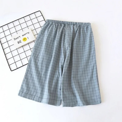 Liela līnija piecu punktu režģis japāņu kokvilnas kokvilnas šorti Vienkāršas pidžamas Vienreiz mazgātas bikses Sākums Plānas vīriešu vasaras vietas