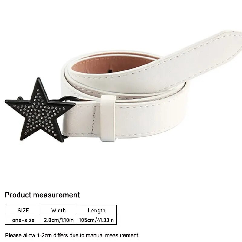 Vrhunski crni remen sa vještačkim dijamantima Ženski traperice Kopča Vintage dodaci za remen iz 2000-ih Korejska moda