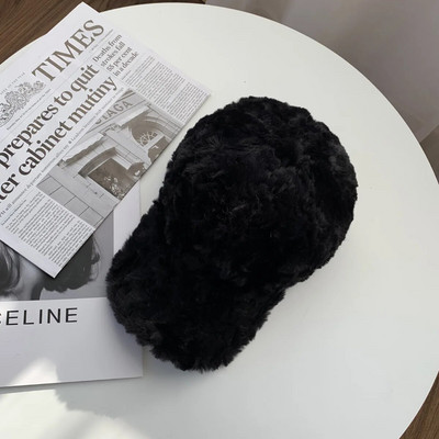 Zimska podebljana ženska bejzbolska kapa s imitacijom zečjeg krzna pačjeg jezika, jednobojna, moderna i topla kapa H30