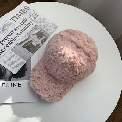 Zimska podebljana ženska bejzbolska kapa s imitacijom zečjeg krzna pačjeg jezika, jednobojna, moderna i topla kapa H30