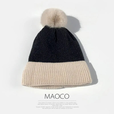 W14 Bubble Zimska kapa Ženska debela vunena kapa Topla pletena modna zadebljana zimska kapa