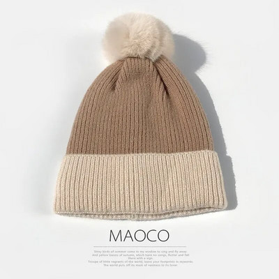 W14 Bubble Zimska kapa Ženska debela vunena kapa Topla pletena modna zadebljana zimska kapa