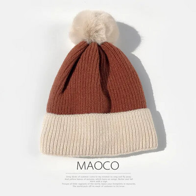 W14 Bubble Zimska kapa Ženska debela vunena kapa Topla pletena modna zadebljana zimska kapa