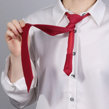 Мързелива вратовръзка с цип Защитни връзки за мъже, жени Портиер Стюард Матова вратовръзка Черна червена вратовръзка Аксесоари за дрехи