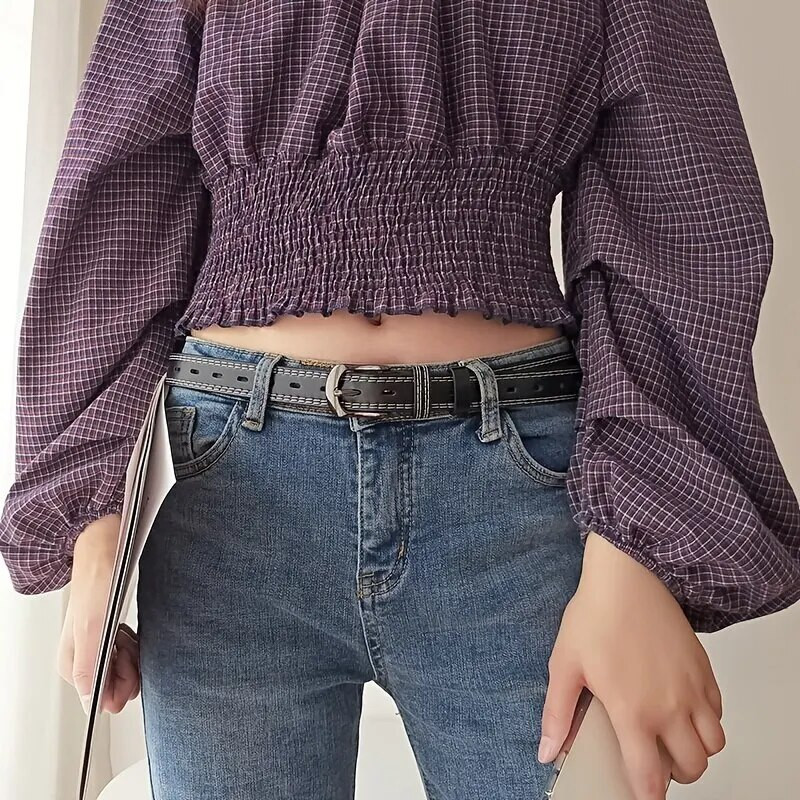 Ženski remen Retro iglana kopča Muški remen Ležerni Trend remen Mekani remen Šuplji remen u kombinaciji s remenom za traperice Remen od PU kože