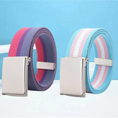 3,8 cm prugasti platneni ženski remen od legure s glatkom kopčom, modni pleteni remen za sportove na otvorenom, muškarci, veleprodaja