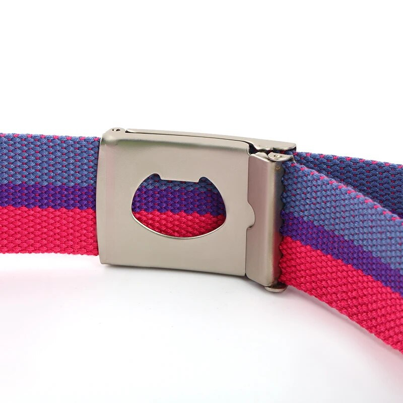 3,8 cm prugasti platneni ženski remen od legure s glatkom kopčom, modni pleteni remen za sportove na otvorenom, muškarci, veleprodaja