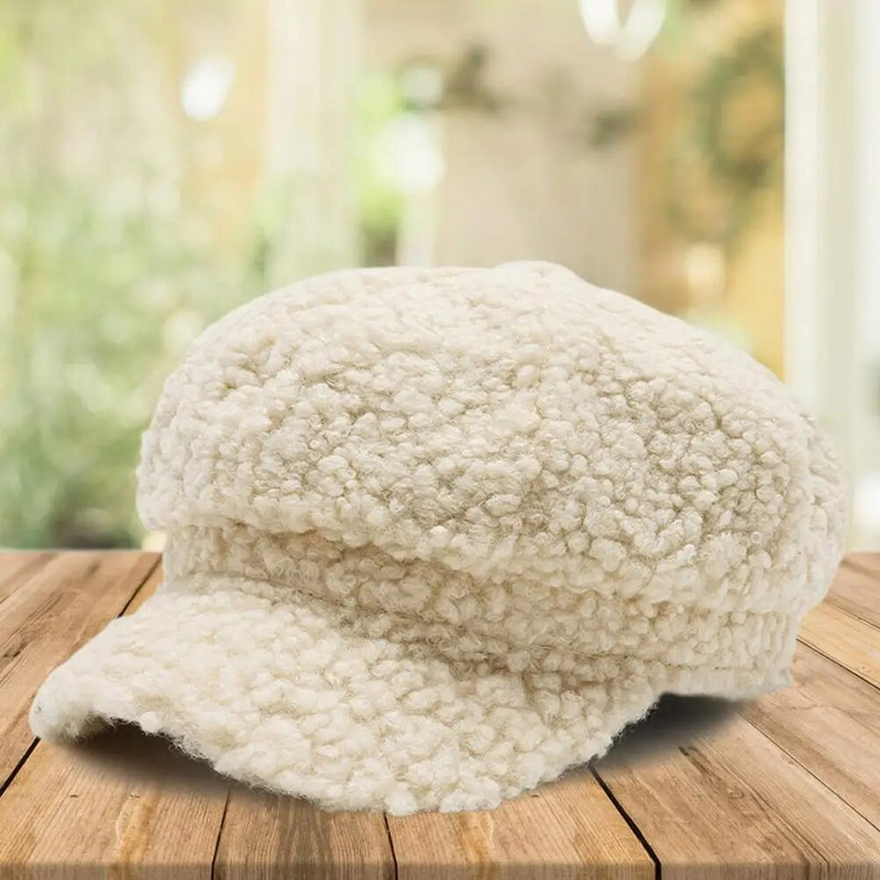 Eleganta sieviešu astoņstūru cepure Ērta, silta viena izmēra rudens ziemas gleznotāja cepure Berete sieviešu cepure