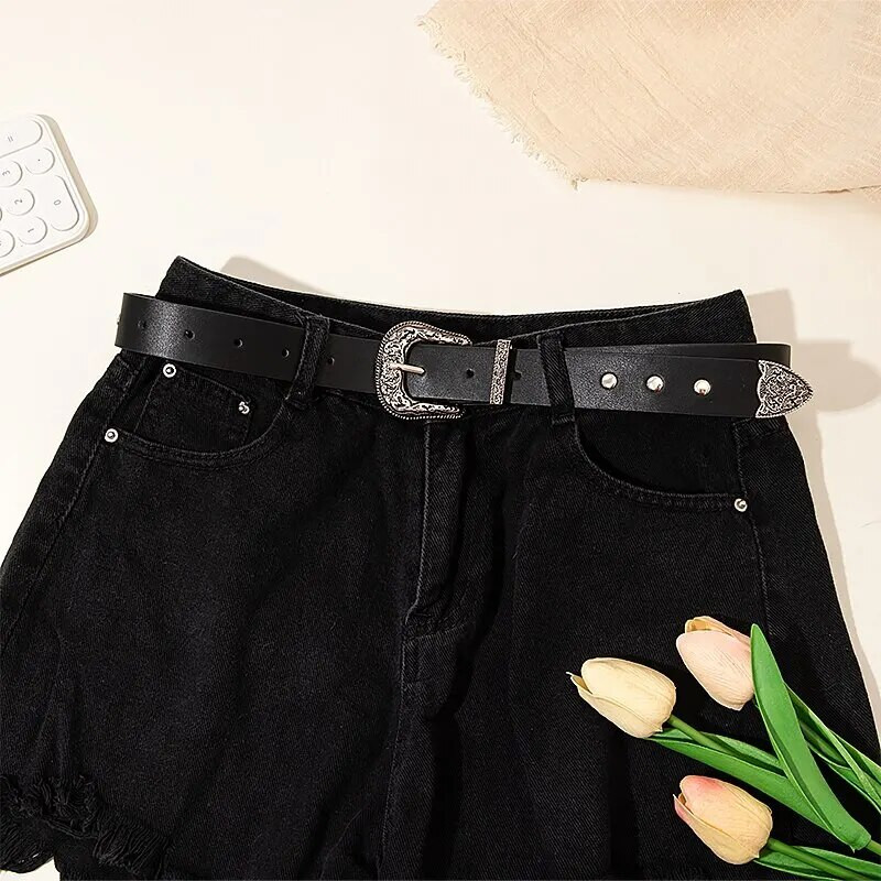 1 paket Four Seasons stila u zapadnom stilu Trodijelno odijelo s rezbarenim metalom Lemon traper haljina s remenom i ženskim remenom