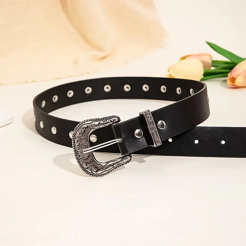 1 paket Four Seasons stila u zapadnom stilu Trodijelno odijelo s rezbarenim metalom Lemon traper haljina s remenom i ženskim remenom