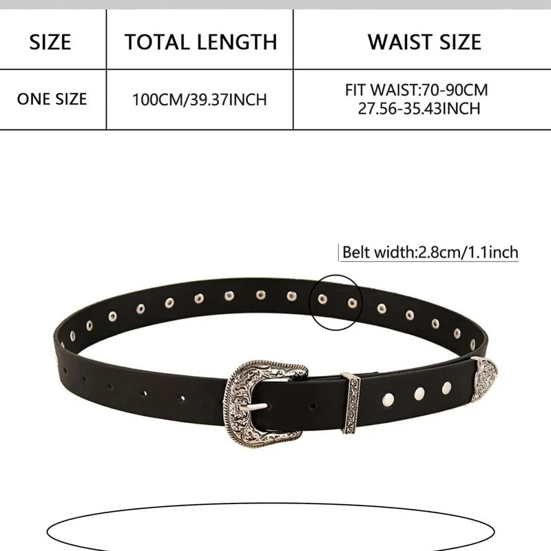 1 paket Four Seasons stila u zapadnom stilu Trodijelno odijelo s rezbarenim metalom Lemon traper haljina s remenom i ženskim remenom