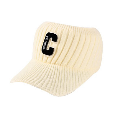 Baseball kape Zimske kape za žene Nova moda 2023. Pletene kape sa slovom C Šeširi sa šiltom Ženske jesenske kape s repom