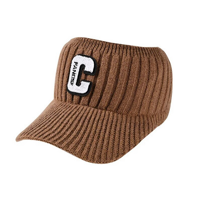 Baseball kape Zimske kape za žene Nova moda 2023. Pletene kape sa slovom C Šeširi sa šiltom Ženske jesenske kape s repom