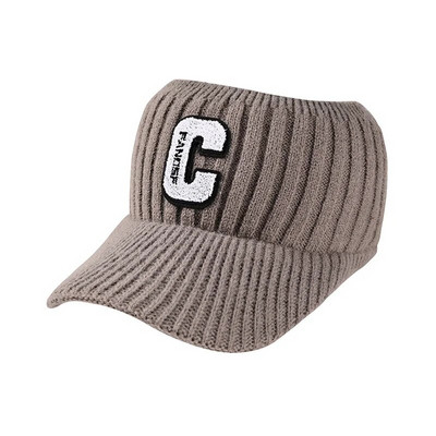 Baseball kape Zimske kape za žene Nova moda 2023. Pletene kape sa slovom C Šeširi sa šiltom Ženske jesenske kape s repom