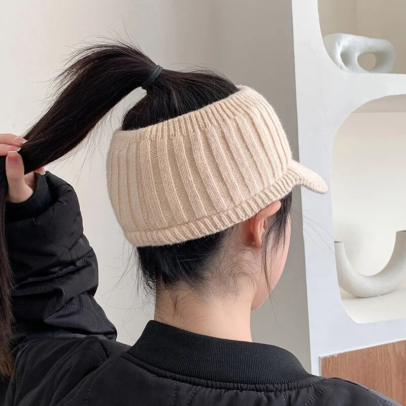 Baseball kape Zimske kape za žene Nova moda 2023. Pletene kape sa slovom C Šeširi sa šiltom Ženske jesenske kape s repom