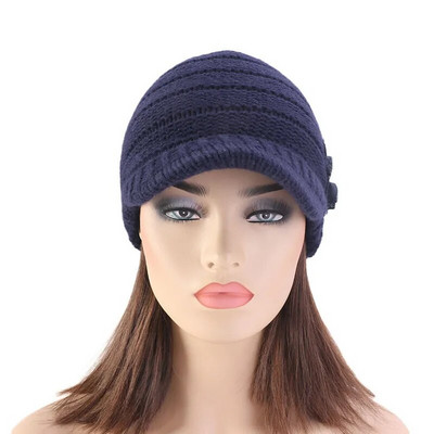 Winter Hoed Dames Women Floral Flower Stretchy Knit Visor Καπέλο καπέλο ζεστό για το φθινόπωρο χειμώνα για εξωτερικούς χώρους שטריימל כובע Viseira Turbante