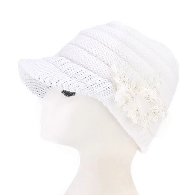 Zimske Ženske Ženske Ženske Cvjetne Cvjetne Rastezljive Pletene Šiltar Kape Tople Za Jesen Zimu Na otvorenom שטריימל כובע Viseira Turbante