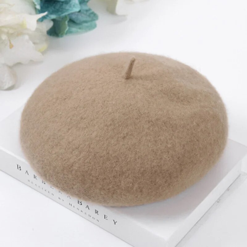 Vilnas beretes cepure franču stila beanie cepures modes dāmas vienkrāsainas beretes cepures āra ziema