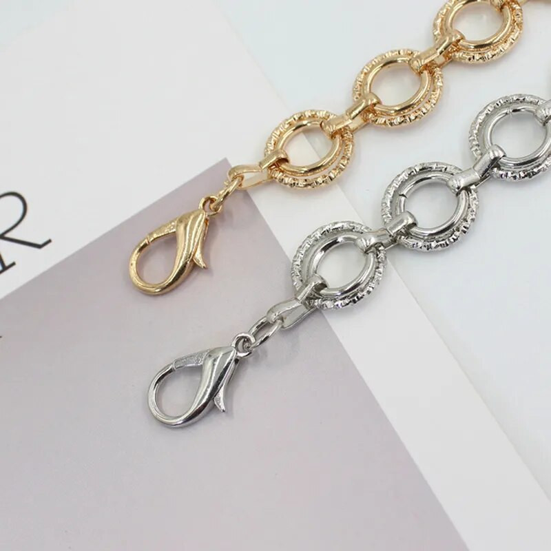 Fashion Circle Μεταλλική ζώνη μέσης Γυναικεία ζώνη χρυσή ασημί ζώνη Ζώνες μέσης ύφους χιπ χοπ Αξεσουάρ φορέματος Cinturon Mujer