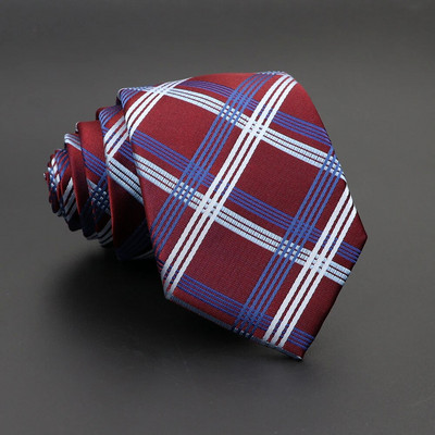 Nova kravata od jacquard tkanine za muškarce Klasične karirane kravate Poliesterska kravata Vjenčanje Poslovna zabava Formalna odijela Dodaci za kravate