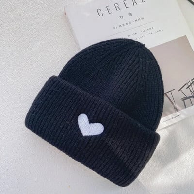 Pieaugušajiem Krokota hip hop beanie cepure Ziemas siltas cepures Sievietēm jaukas, jaukas sporta trikotāžas cepures Sirds galvaskausa cepure Ski skullies gorros