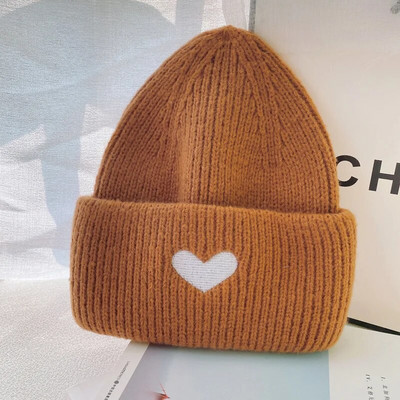 Pieaugušajiem Krokota hip hop beanie cepure Ziemas siltas cepures Sievietēm jaukas, jaukas sporta trikotāžas cepures Sirds galvaskausa cepure Ski skullies gorros