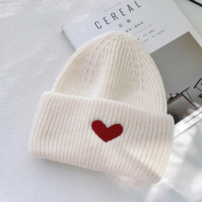 Pieaugušajiem Krokota hip hop beanie cepure Ziemas siltas cepures Sievietēm jaukas, jaukas sporta trikotāžas cepures Sirds galvaskausa cepure Ski skullies gorros