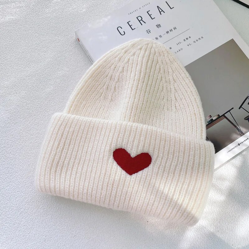 Pieaugušajiem Krokota hip hop beanie cepure Ziemas siltas cepures Sievietēm jaukas, jaukas sporta trikotāžas cepures Sirds galvaskausa cepure Ski skullies gorros