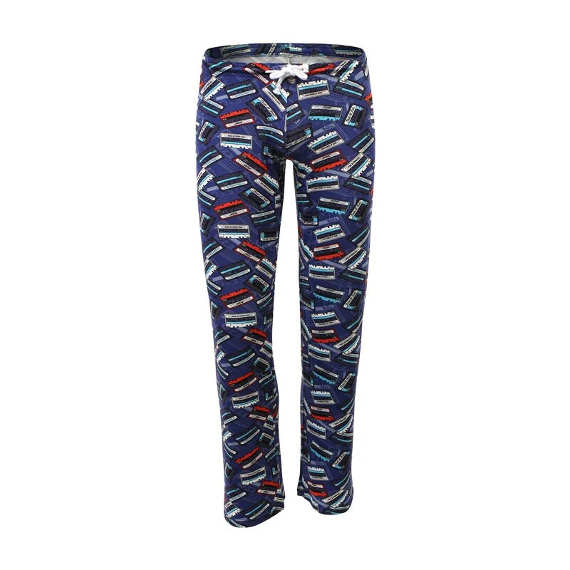 Vīriešu guļambikses apdrukātas brīvas bikses atpūtas telpas apģērba bikses ikdienišķas savelkamās guļamveļas Pantalones apakšveļa pidžamas bikses