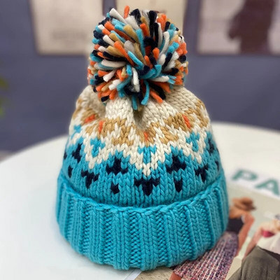 Divat Aranyos Print Hímzés Csupok Női Kalapok Férfiak Tél Gyapjú Meleg Szőrme Pompon táskás Kötött sapka Motorháztető sapkák Gorros Invierno