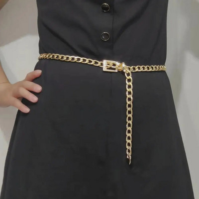 Sieviešu vintage, universāla hiphopa stila panku vidukļa ķēdes kleita, sieviešu jostas, saules jostasvieta