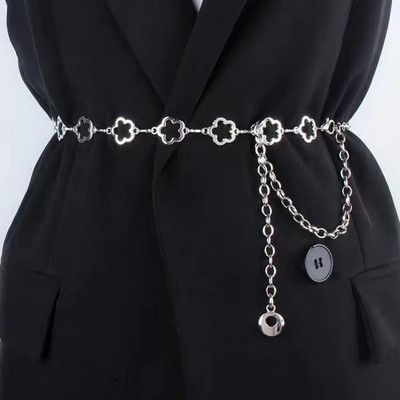 Sieviešu vintage, universāla hiphopa stila panku vidukļa ķēdes kleita, sieviešu jostas, saules jostasvieta