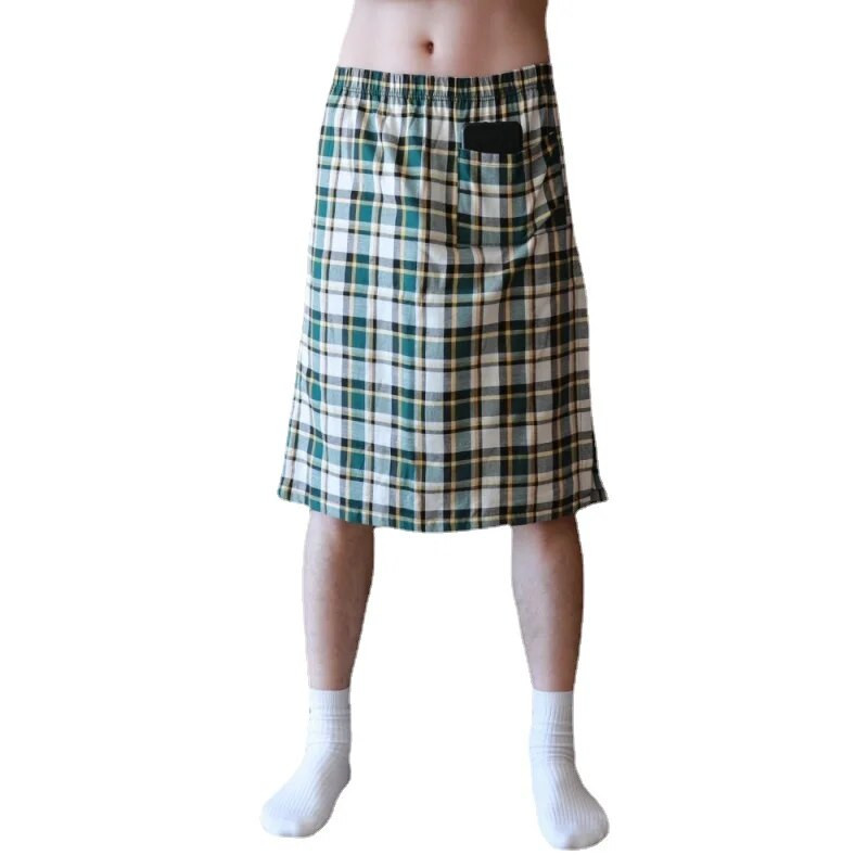 Seksikad meeste pidžaamad meeste magamisriided Meeste Briti stiilis ruuduline lahtine salong pidžaama meestele puuvillane püksiriided küljes poolitatud öösärk