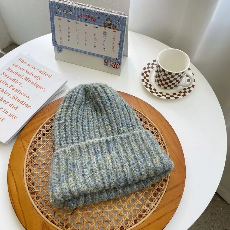 Ziemas unisex vilnas cepure brīva liela galvas apkārtmērs trikotāžas cepures sievietēm siltas korejiešu liela izmēra skulles pupiņas Ziemassvētku dāvana