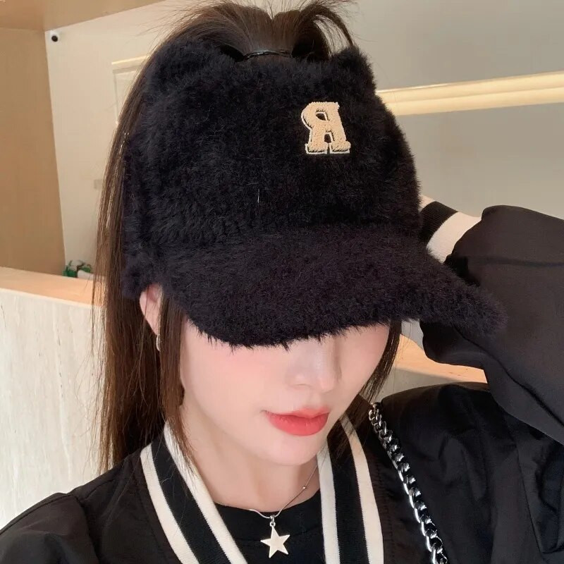 Téli sapka női 2023 divatos macska fülek üres cilinder női ősz téli meleg sport golf sapka Gorras Hombre lófarok védő sapka
