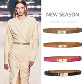 Luksuzni brend Kožni ženski remen za struk Dizajner Ženska haljina za zabavu od kravlje kože Remen s čvorovima Zlatna legura Kopča Traperice Ženski dar