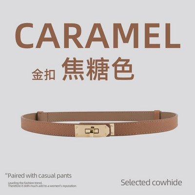 Luksuzni brend Kožni ženski remen za struk Dizajner Ženska haljina za zabavu od kravlje kože Remen s čvorovima Zlatna legura Kopča Traperice Ženski dar