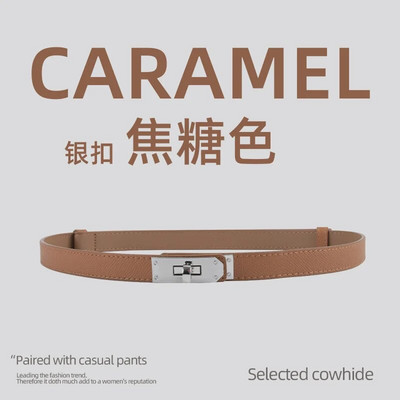 Luksuzni brend Kožni ženski remen za struk Dizajner Ženska haljina za zabavu od kravlje kože Remen s čvorovima Zlatna legura Kopča Traperice Ženski dar