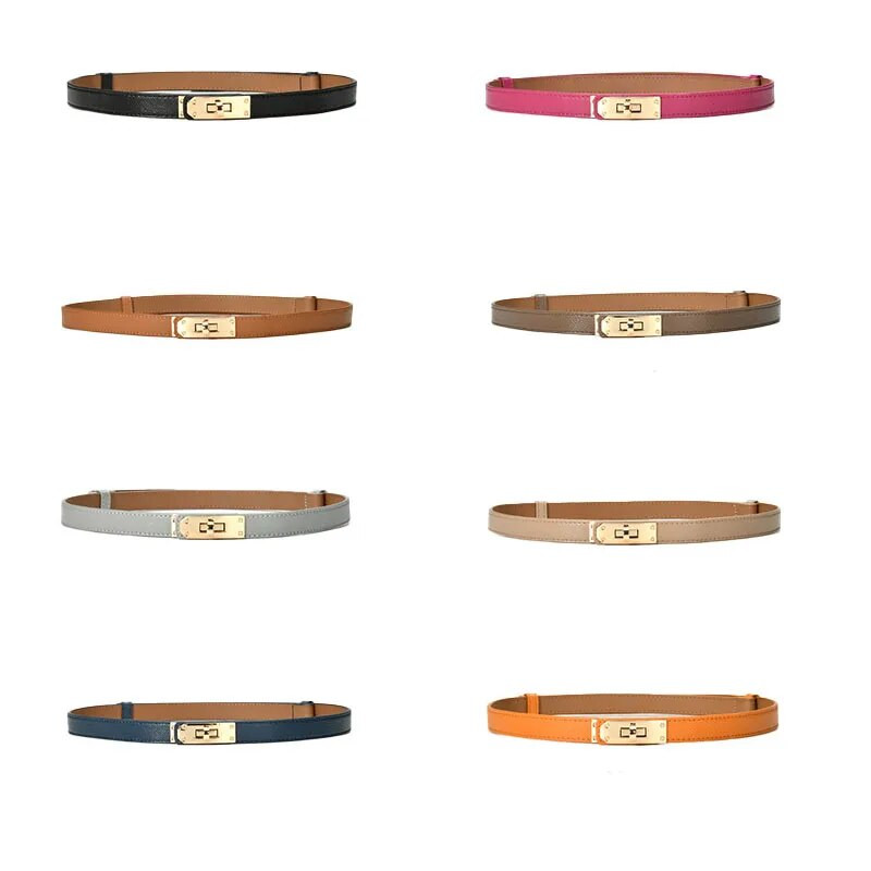 Luksuzni brend Kožni ženski remen za struk Dizajner Ženska haljina za zabavu od kravlje kože Remen s čvorovima Zlatna legura Kopča Traperice Ženski dar