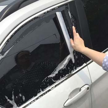 Гъвкава мека силиконова чистачка Скрепер за почистване на прозорци на автомобил Скрепер за стъкло Силиконова удобна чистачка Автомобилно острие Чисто остъргващо фолио Скрепер