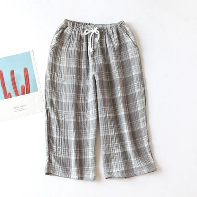 2023 m. Vyriški laisvalaikio languoti šortai kelnės pižamos medvilninės marlės miegui Pižamos Vyriški chalatai naktiniai drabužiai Minkštos namų kelnės vasarai