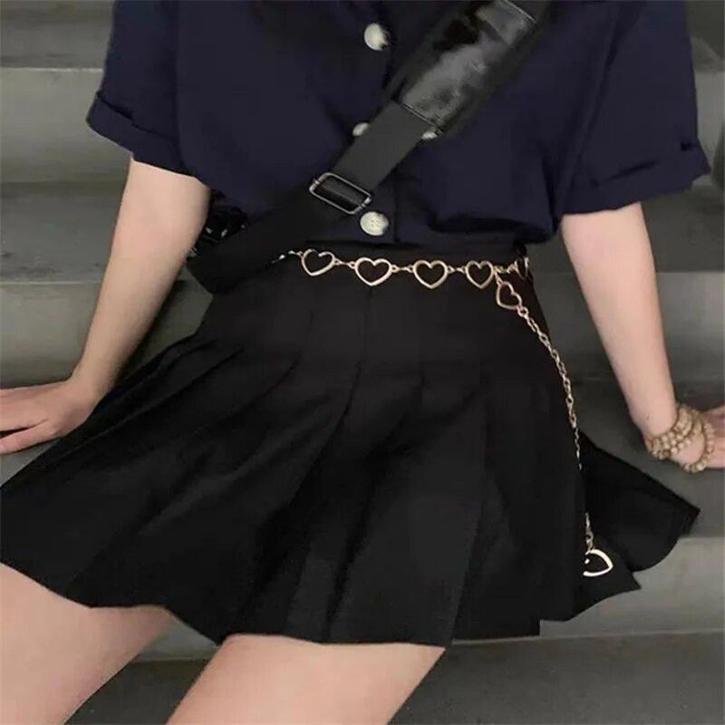 Hlače s pojasom od 100 cm, klasični lanac oko struka, šuplji pojas, ljubavno srce, za žene Hip-hop stil, modni fini pojasevi oko struka Trendy