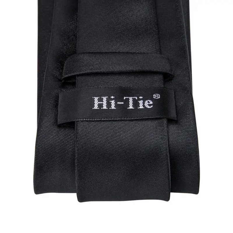 Hi-Tie 8,5 cm crna, jednobojna prugasta paisley 100% svila, muška poslovna kravata, muška modna luksuzna vjenčana kravata Gravatas