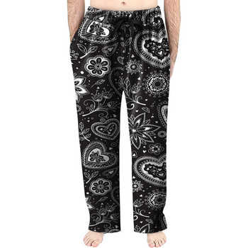 Ежедневни панталони могат да се носят вкъщи извън пижами Модни дантелени пролетни карирани памучни мъжки мъжки панталони